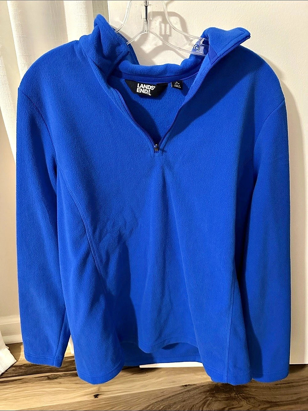 Lands' End Blue Fleece Pullover Size Large Like New